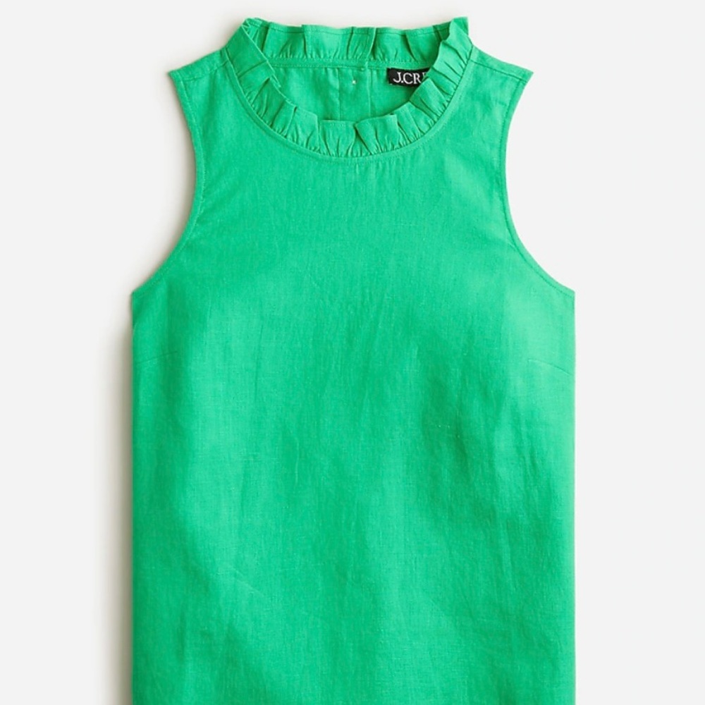 NWT J Crew 100% linen top in green
